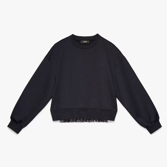 MCM Women's Laurel Fringe Tassel Sweatshirt Made in Italy - Picture 2 of 4